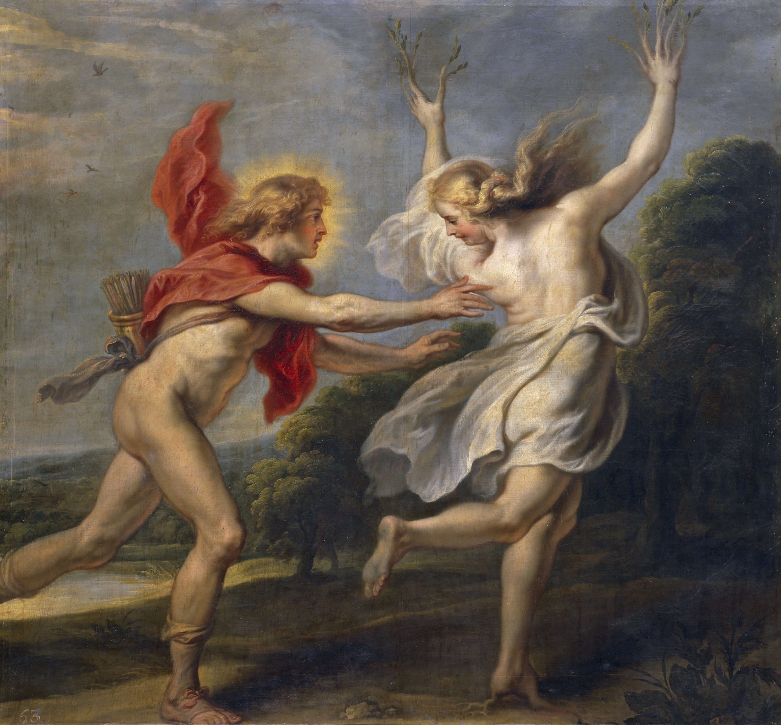 A painting representing Dafni ve Apollon